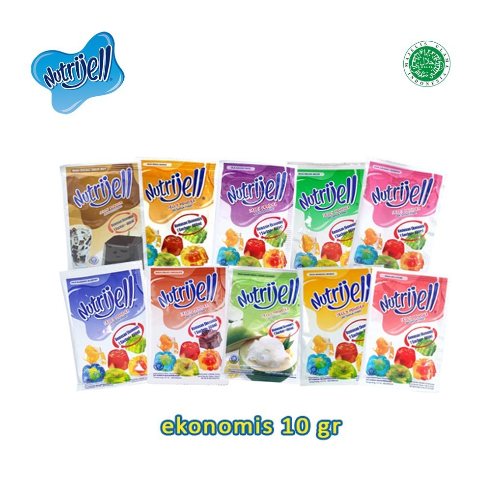 Nutrijell Nutrijel Powder Instant Agar Agar All Varian Rasa Kemasan Ekonomis 10 gr - Gambar 2