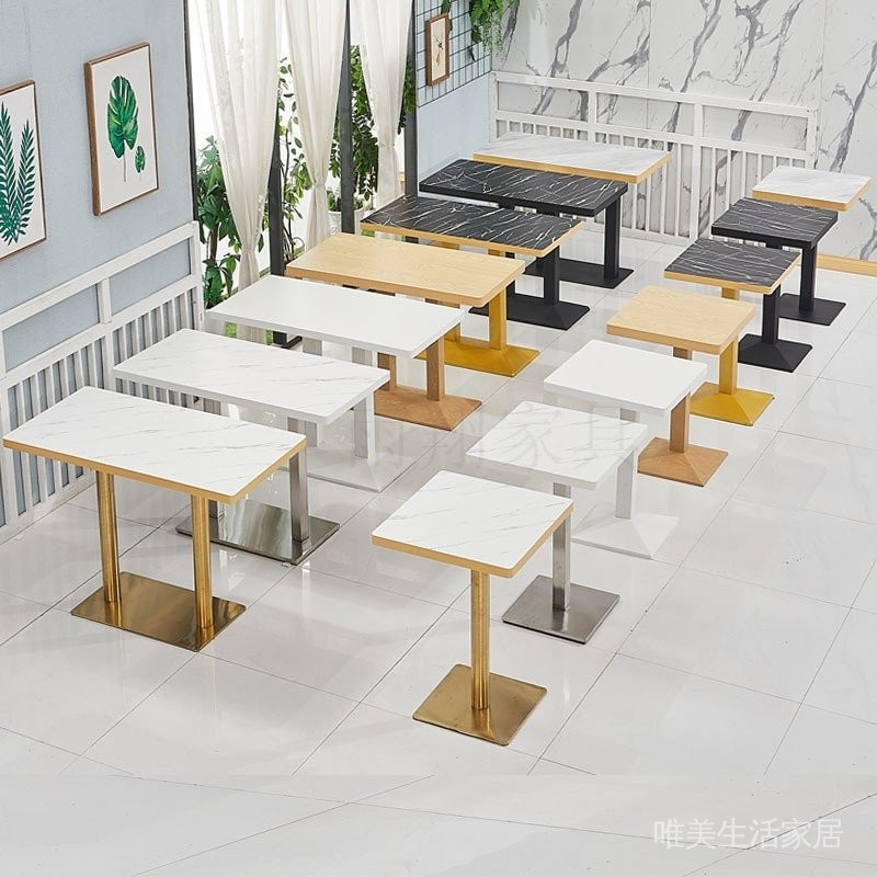 Restaurant Long Table Milk Tea Table and Chair Noodle Restaurant Dining ...