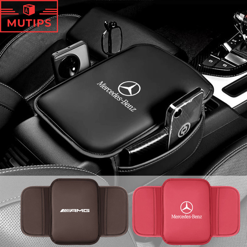 Mercedes Benz AMG Car Armrest Pad Leather Center Console Armrest ...