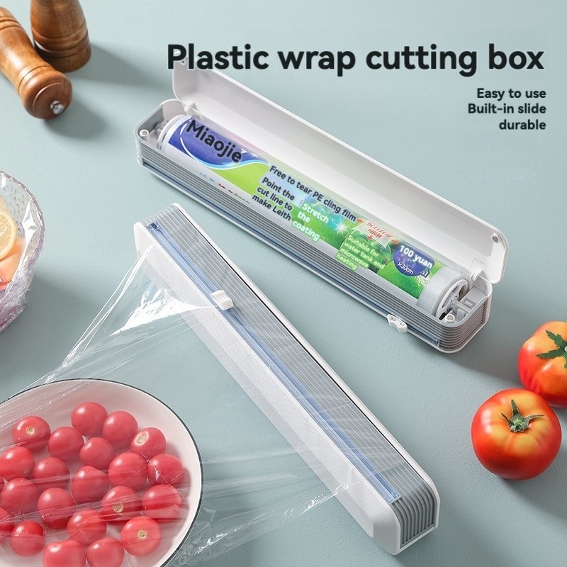 Household Cling Film Cutter Cling Film Dispenser Refillable Magnetic ...