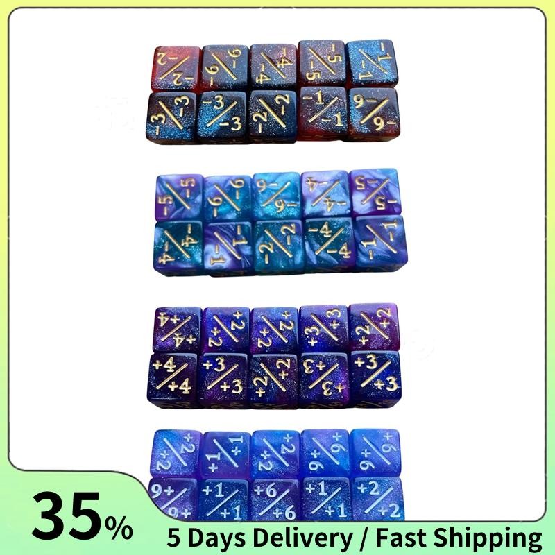10Pcs Symbol Dice Double Colors Math Counting Teaching Add Subtract ...