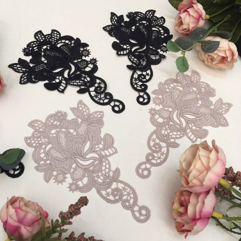 Soft Light Embroidery Flower Patch Applique DIY Bunga Baju Patch Border ...