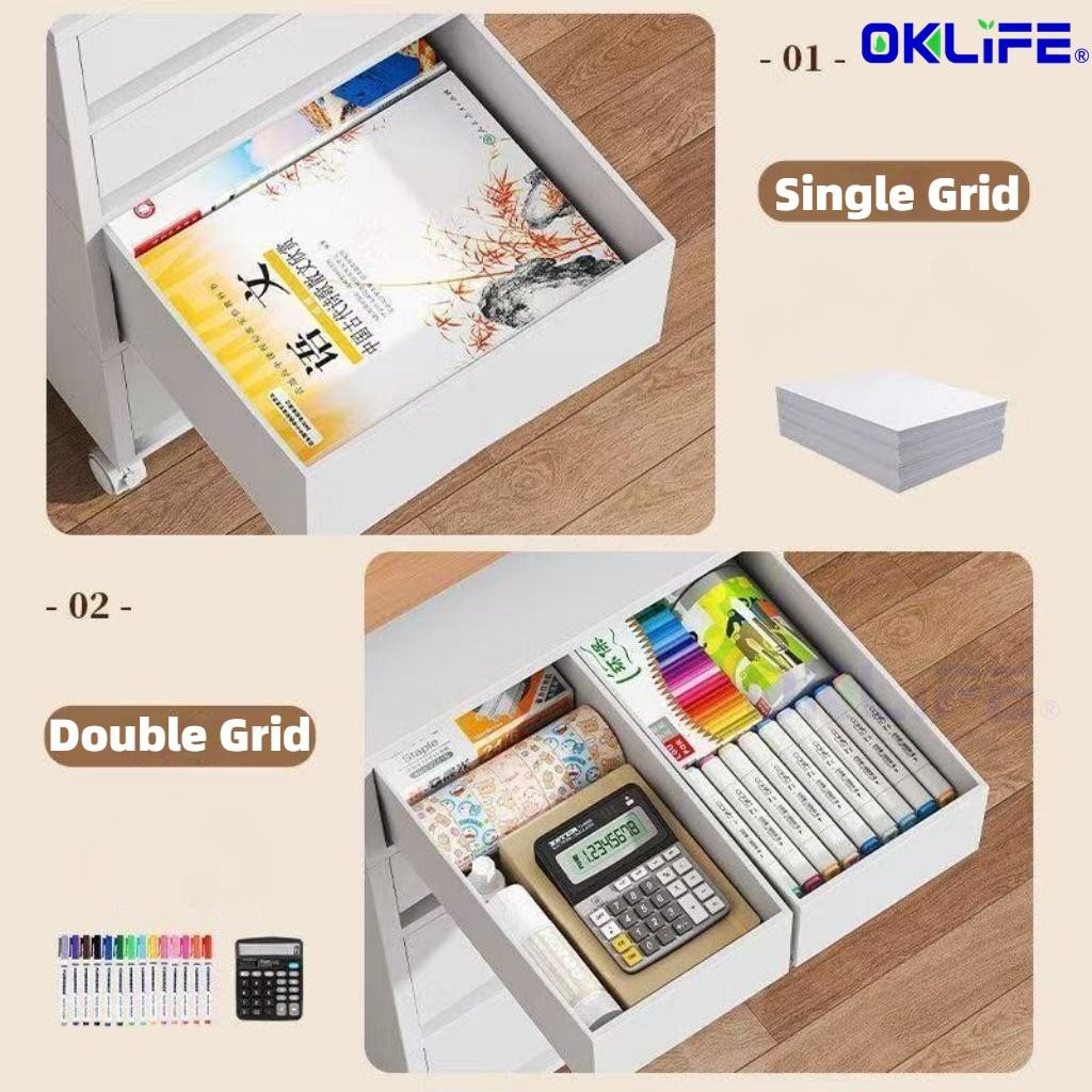 Storage Cabinet Mobile Office Home Desktop Organizer Box Multi-level Gusseted Shelf With Wheels Organizer view 9