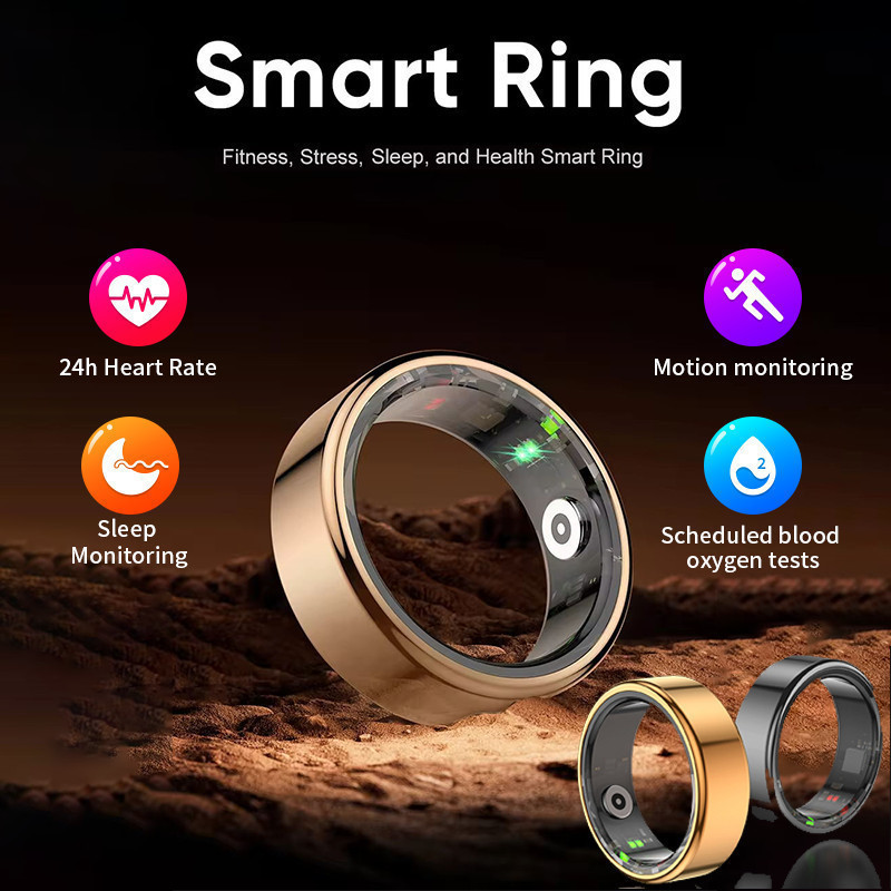 Smart Ring Military Grade Titanium Steel Case Health Monitoring IP68 ...