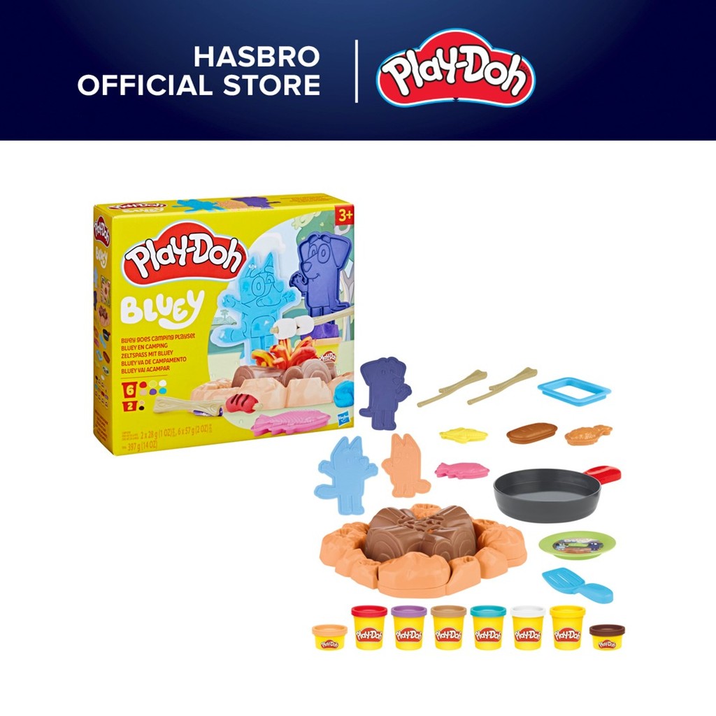 Play-Doh Bluey Goes Camping Playset with 15 Tools, Kids Arts and Crafts ...