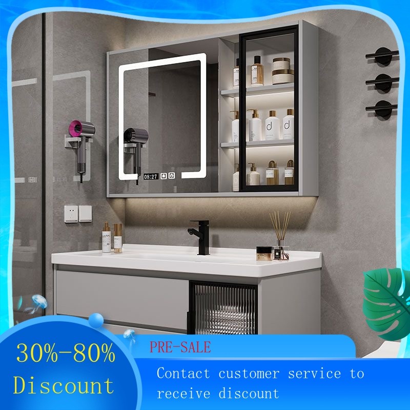 Glass Door Bathroom Cabinet Washbasin Cabinet Combination Toilet Wash ...
