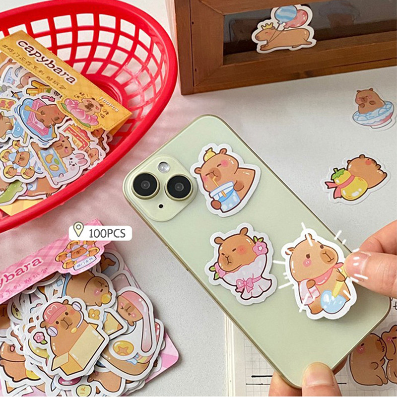 [TMNZVV] 100 Pcs Cute Capybara Animal Stickers Car Motorcycle Travel ...