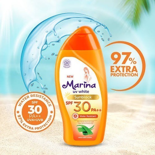 Marina UV White Sunblock SPF 30 85 ml / Merah Jingga Official - Gambar 3