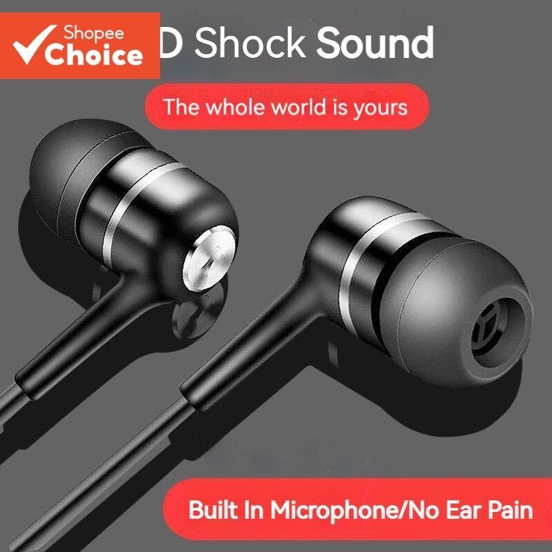 Newmsnr 3.5mm Wire Earbuds Button Control With Microphone Subwoofer ...