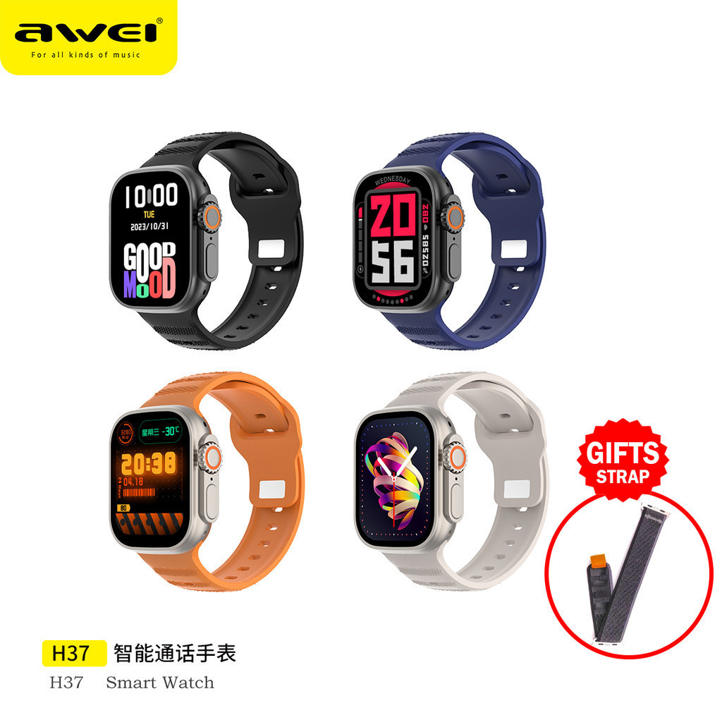 Awei H37 2.1 inches Smart Watch Body Bluetooth Call Smartwatch Fitness Bracelet Awei Smart Watch Shopee Singapore