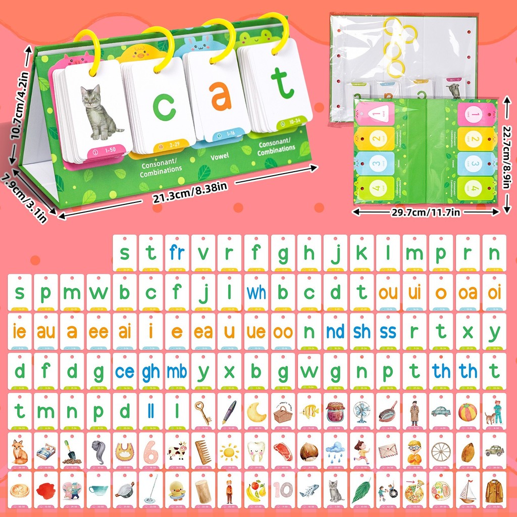 Natural phonics CVC Word Flashcards,English Phonics Games Flash Cards ...