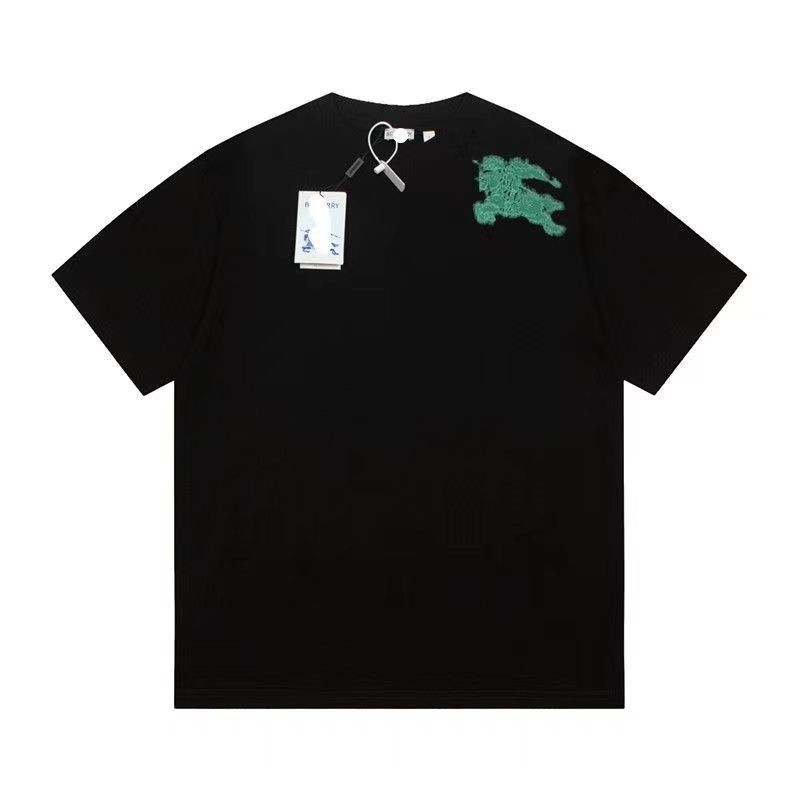 BURBERRY New Trendy Men Trendy Brand Niche Printed Pure Cotton Short Sleeved Casual Men Women Loose Summer Round Neck T Shirt Shopee Singapore
