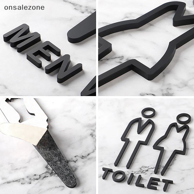 OLE Acrylic Washroom Sign Plate Customized WC Door Wall Label Sticker ...