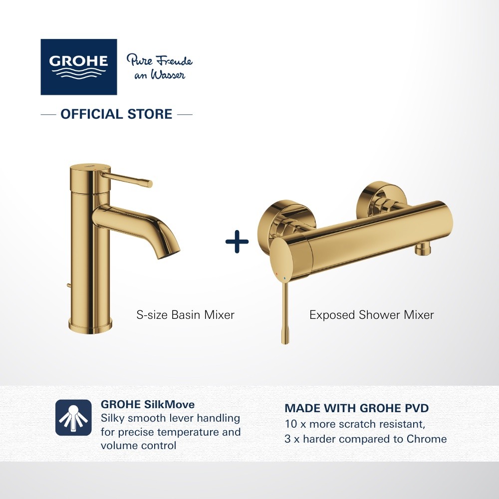 [GROHE Essence Colours Bundle] Basin Mixer + Shower Mixer | Shopee ...