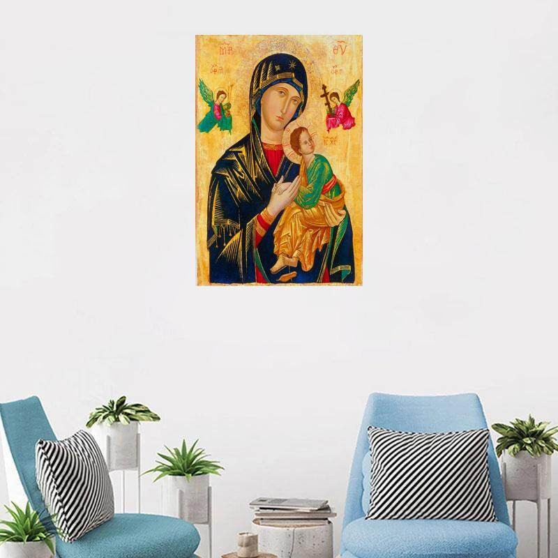 Virgin Mary Holy Mary Our Lady of Perpetual Help Painting Art Print ...