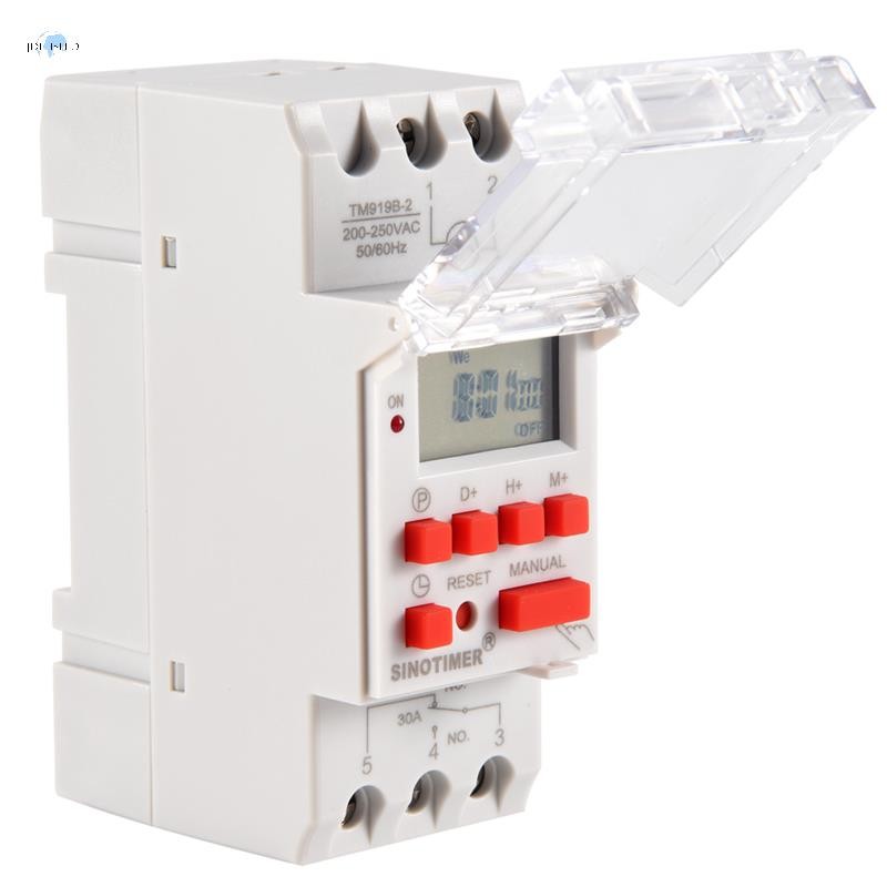 TM919B 220V 30A Programmable Digital Timer Switch DIN Automatic Cycle ...