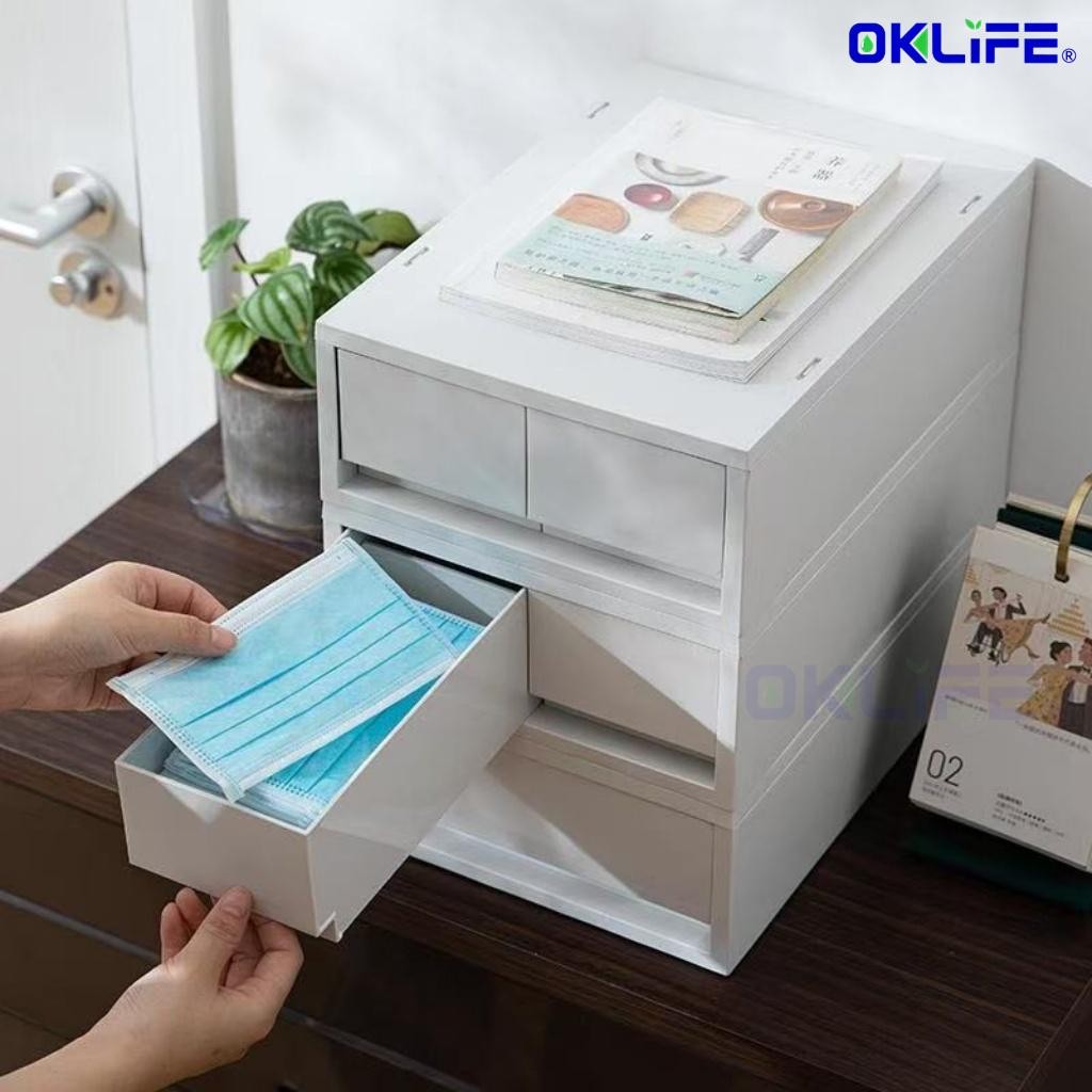 Storage Cabinet Mobile Office Home Desktop Organizer Box Multi-level Gusseted Shelf With Wheels Organizer view 5
