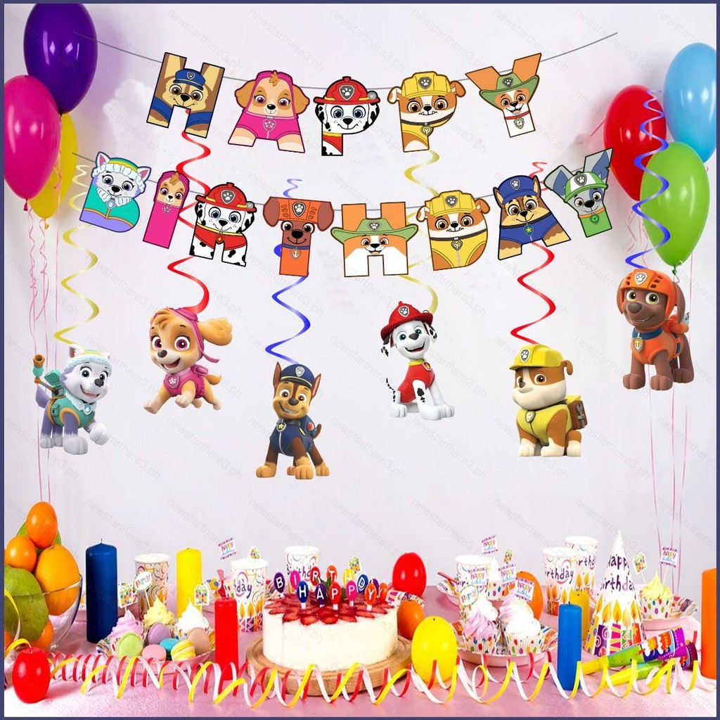 YE PAW Patrol Themed Decoration birthday Celebrate Party Banner balloon ...