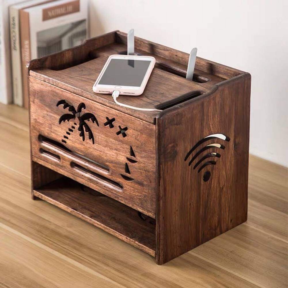Wooden Wireless Wifi Router Decorative Box Modem Cover Power Strip ...