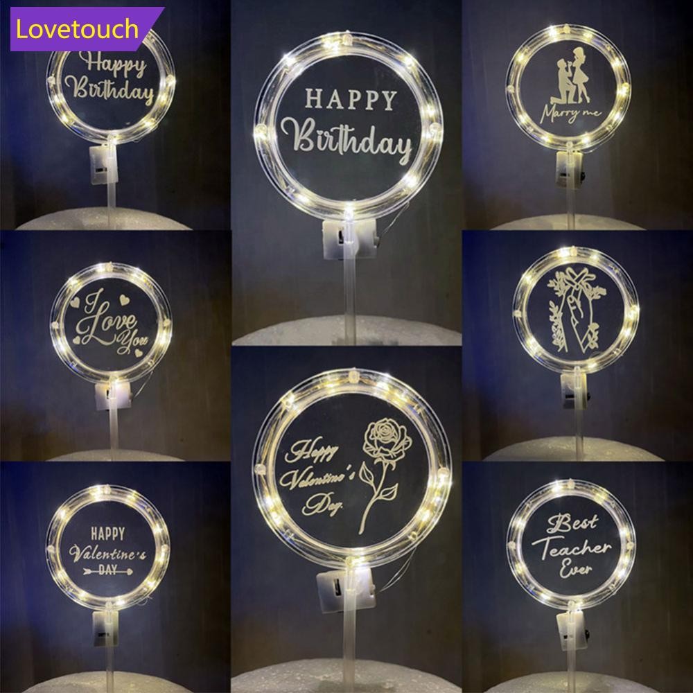 LOVETOUCH LED Cake Topper Birthday Cake Decorating Tools Valentine's ...