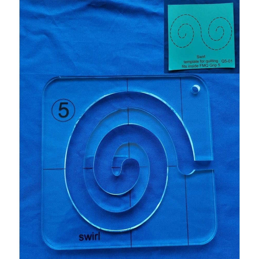 YICBOR Swirl Template for Quilting Fits Inside FMQ Grip 5 Quilting ...