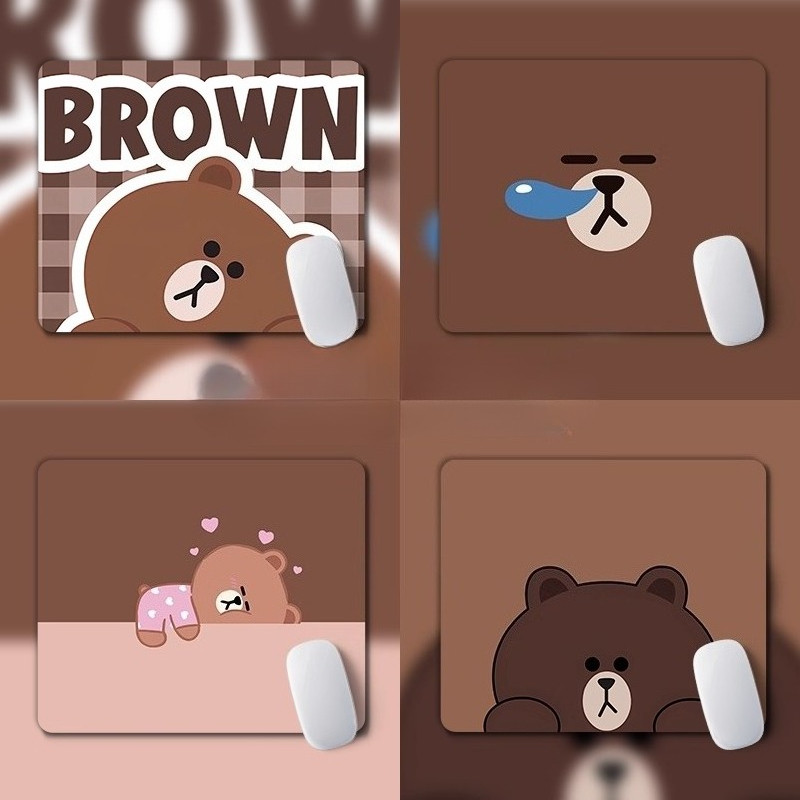 Brown Bear Mouse Pad Small Cartoon Portable Mouse Pads Cute Office ...