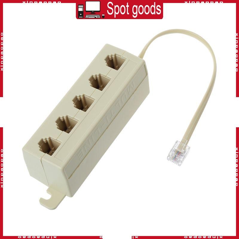XI Beige Color 5 Way Outlet 6P4C RJ11 Telephone Phone Modular Jack Line ...