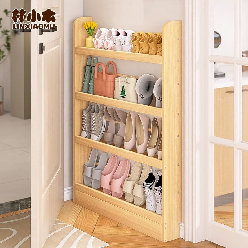 Ultra-Thin Shoe Rack Behind Door, Wall-Mounted Narrow Shoe Rack for ...