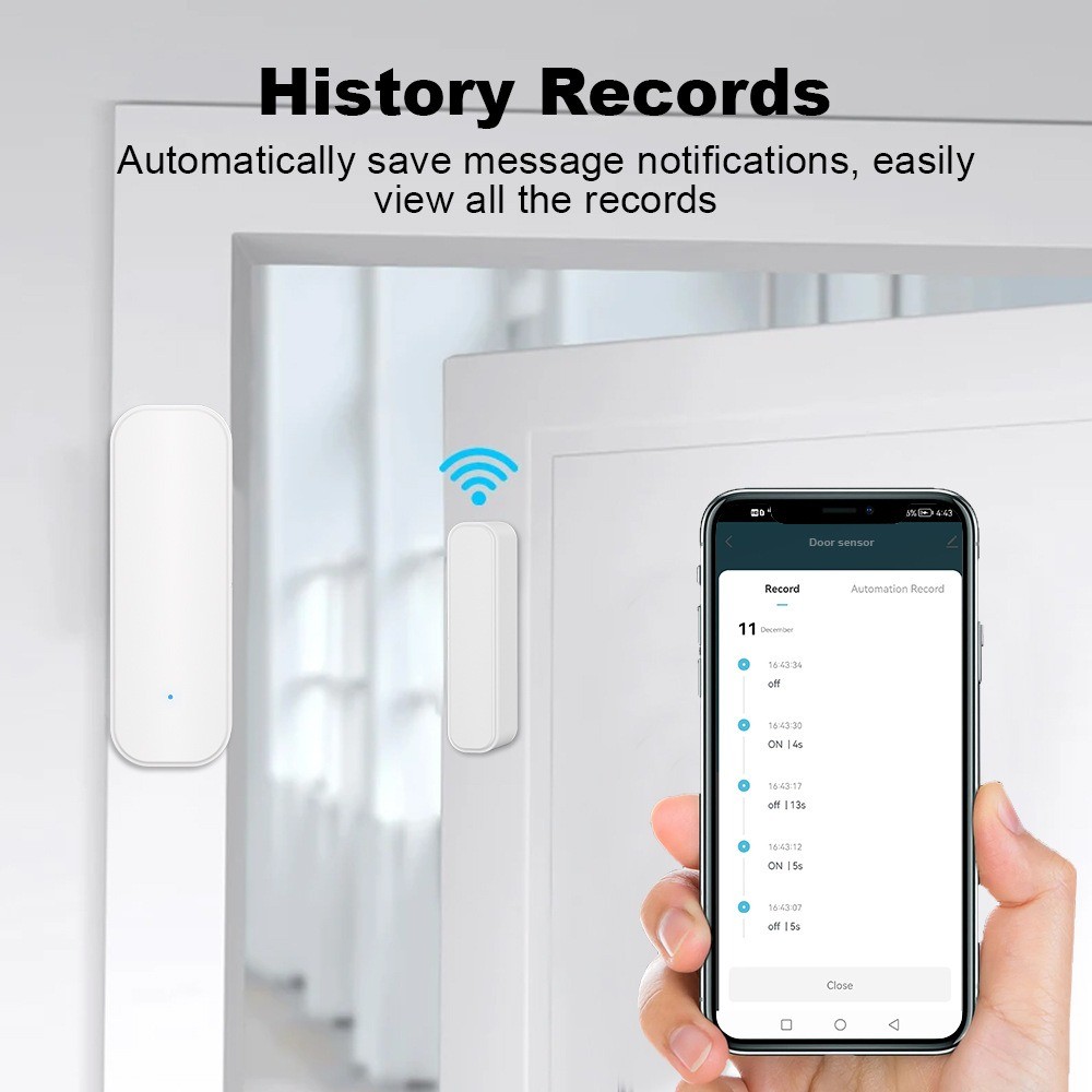Tuya Smart Door Sensor, Zigbee WiFi Window Open Closed Detector App ...