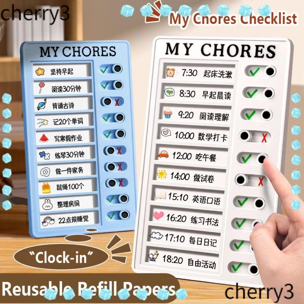 CHERRY My Chores Checklist, Plastic Self-discipline Daily Planner Memo ...