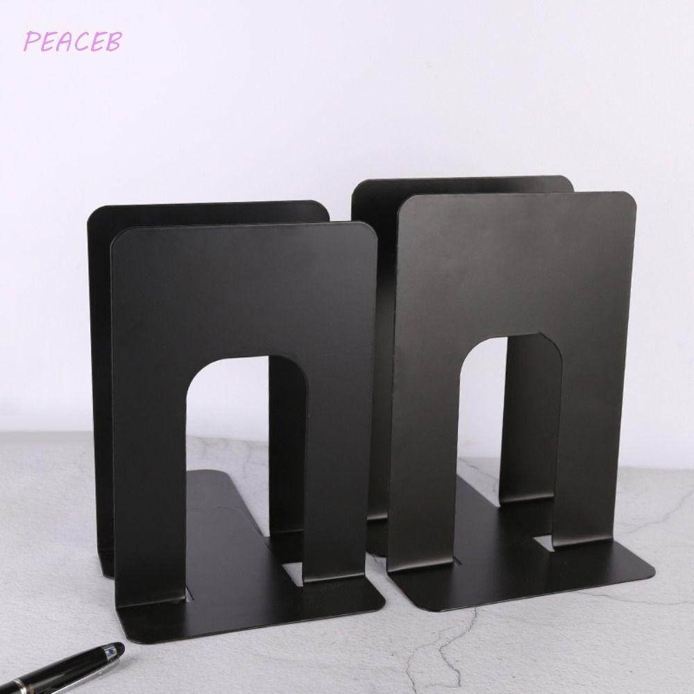 PEACEB Iron Book Stand, Durable Display Desk Bookends, Book Holder L ...