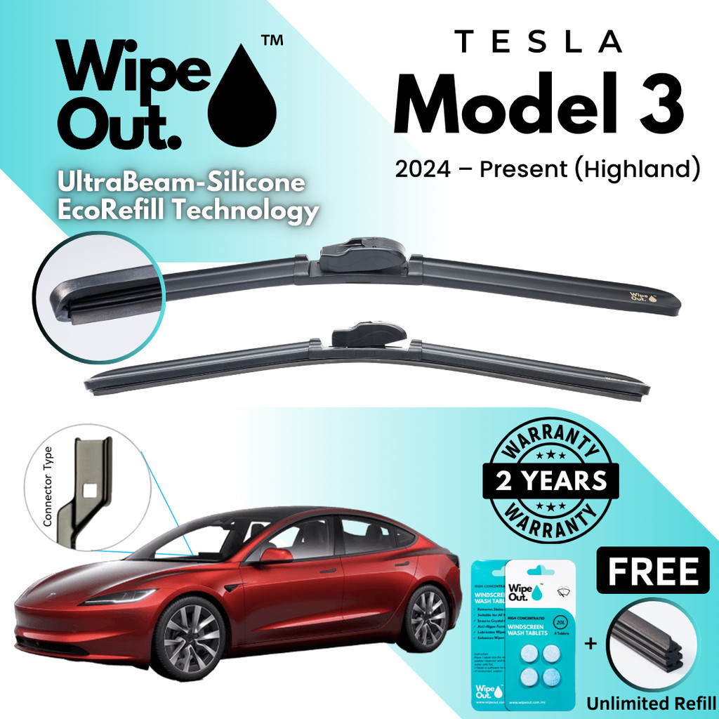 [PREMIER] WipeOut UltraBeam Silicone EcoRefill-Technology Wiper Tesla ...
