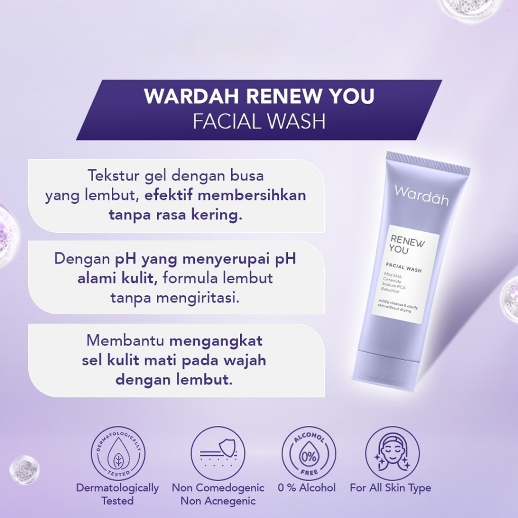 WARDAH Renew You NMF Amino + Ceramide Rejuvenating Gel To Foam Cleanser 100 ml / Merah Jingga Official - Gambar 4
