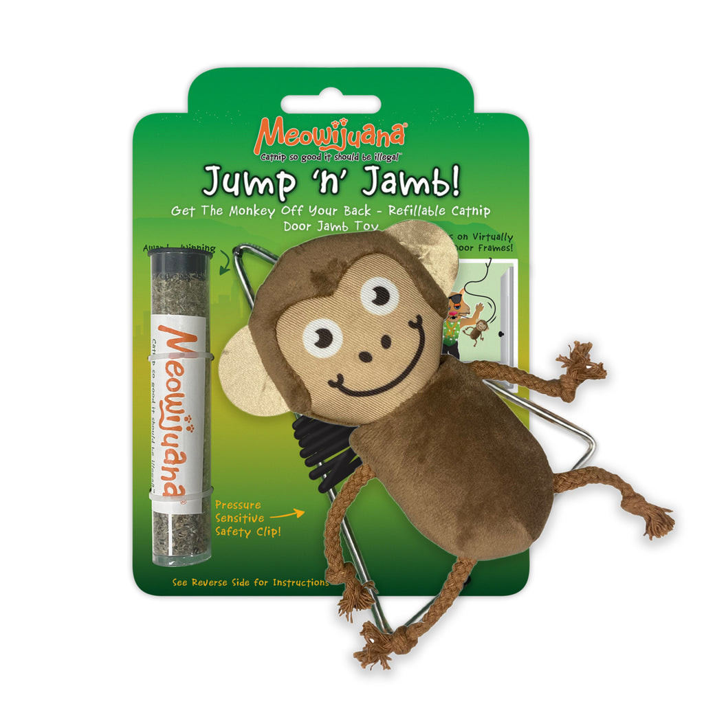 Meowijuana Jump 'n' Jamb Hanging Monkey Refillable Cat Toy | Shopee ...