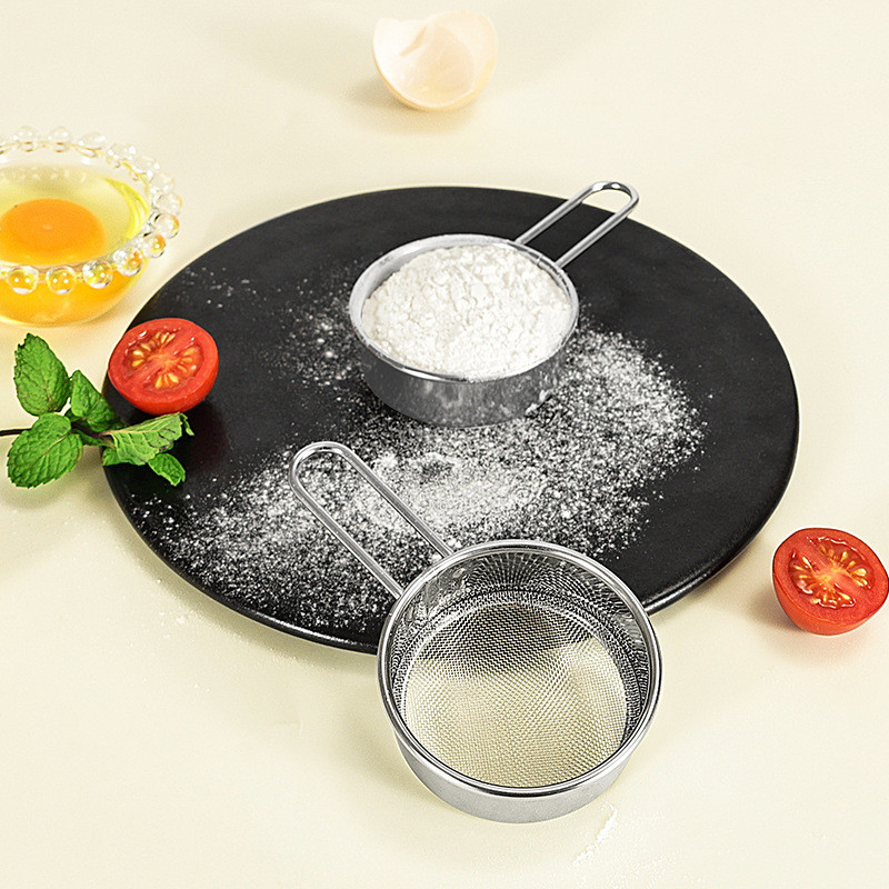 304 stainless steel flour sieve mini sugar powder filter cocoa powder ...