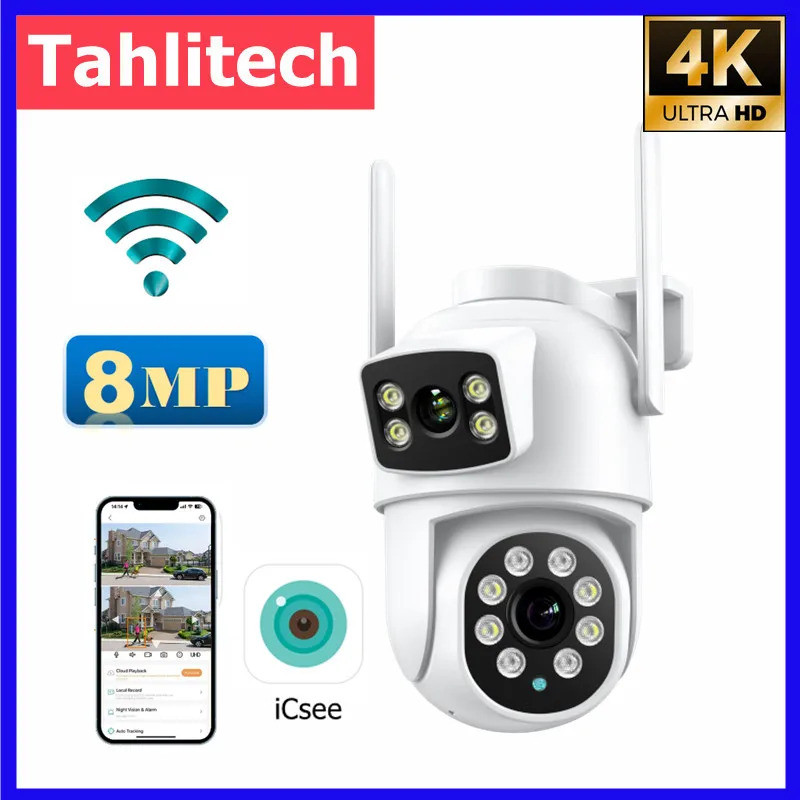 Camera Dual Lens Dual Screen 4x Digital Zoom 4k Ptz Camera 4mp Hd Auto ...