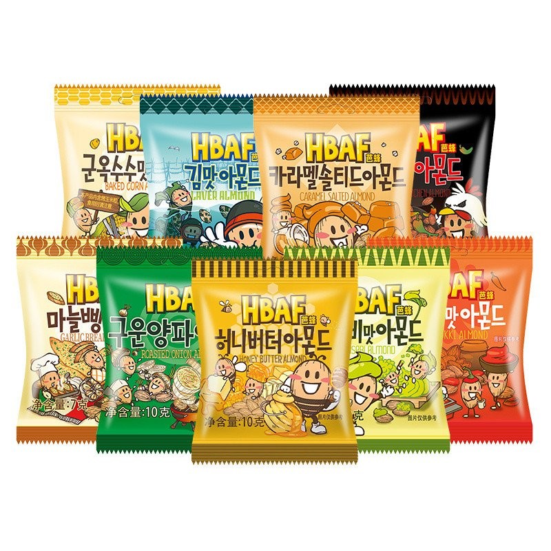 Imported from South Korea HBAF Bee Honey Butter Almond Multi-flavor ...