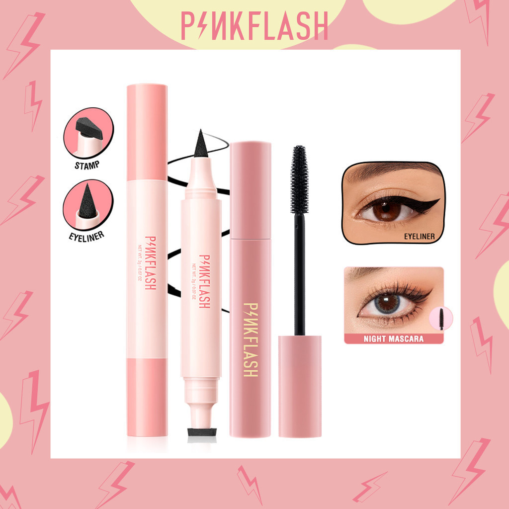 PINKFLASH 2-in-1 Eyeliner Stamp + Day & Night Mascara Waterproof Long ...