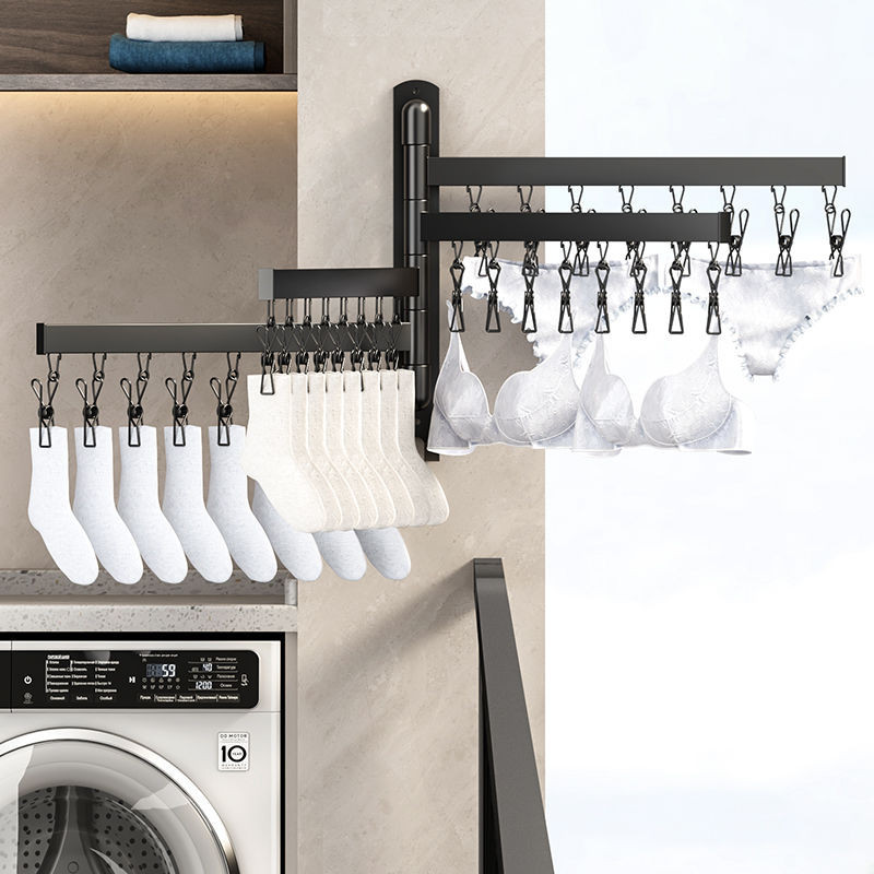 Foldable Wall-mounted Bra Sock Drying Rack Underwear Holder Towel Shelf ...