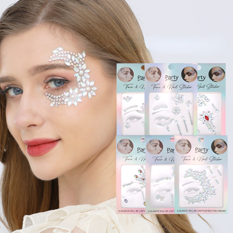 Makeup Diamond Eyes Face Festival DIY Body Crystal Gems Tattoo Adhesive ...