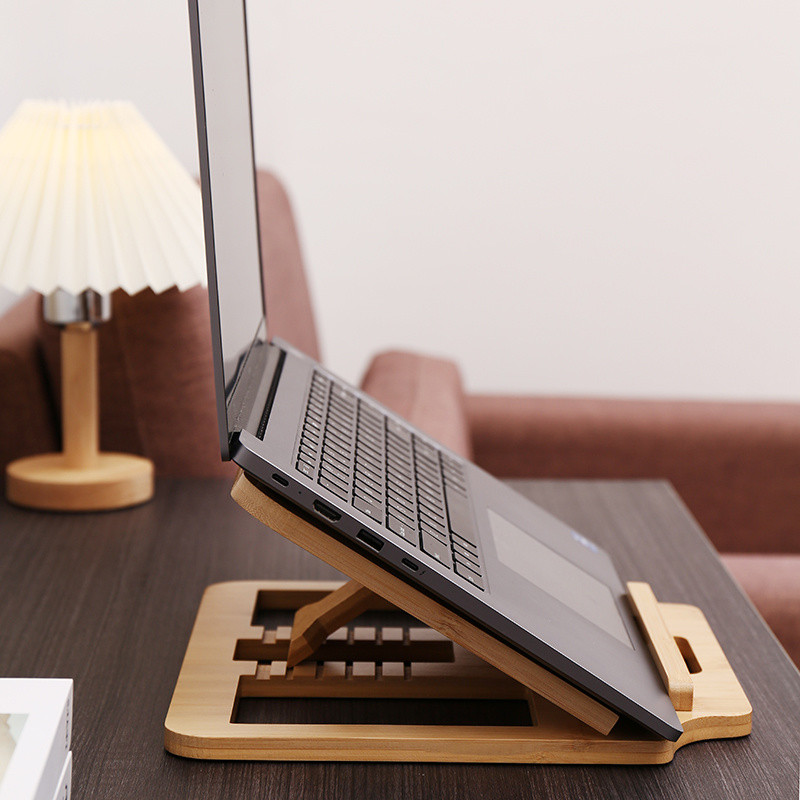 Desktop Laptop Stand Bracket Heightened Cooling Rack Solid Wood ...