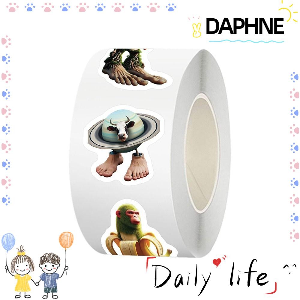 DAPHNE 500Pcs/Roll Sealing Sticker, Italian Brainrot AI Abstract PVC ...
