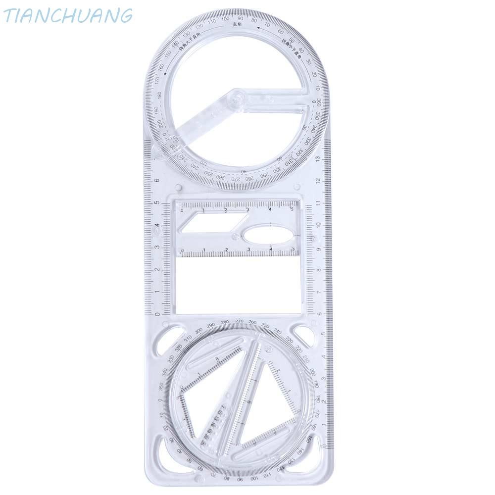 TIANCHUANG Drawing Ruler, Activity Angle Multifunctional Geometry Ruler ...