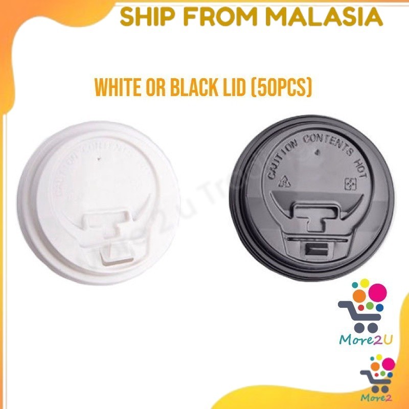 [50 pcs] 8 & 12 Oz. Penutup Cawan Bertahan Panas / Paper Cup Lid Cover ...