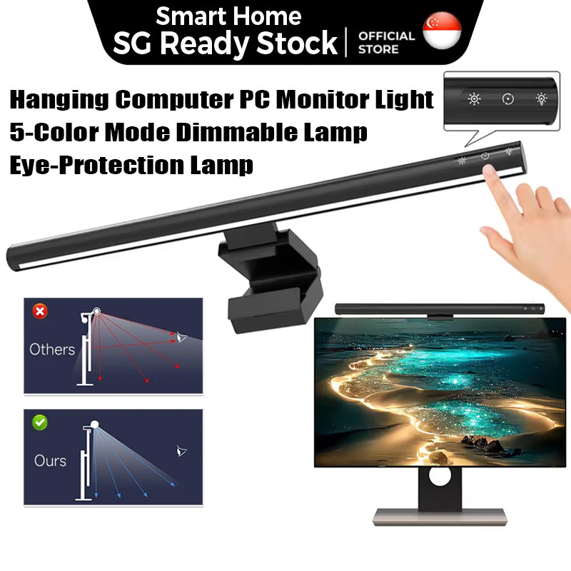 SG🔥 Hanging Computer PC Monitor Light Bar Dimmable Eye-Protection LED ...