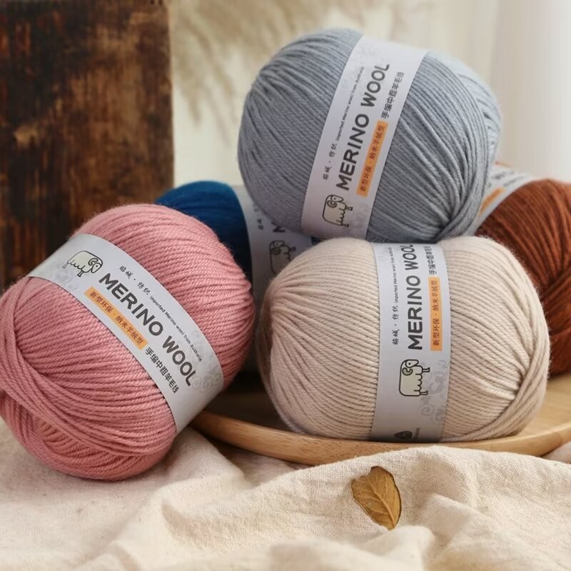 100g/Roll Merino Wool Thread Handmade DIY Woven Sweater Hat Scarf ...