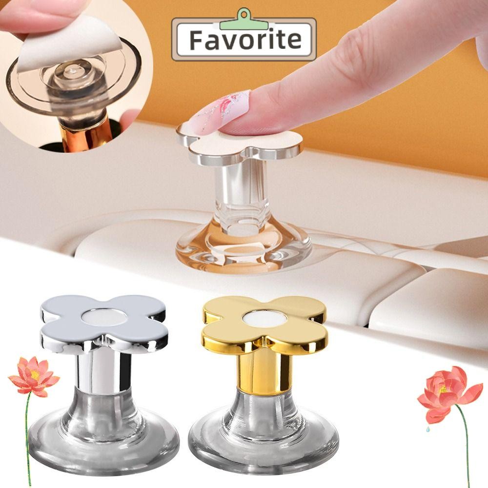FAVORITEGOODS Flower Shaped Toilet Tank Button, Laborsaving Universal