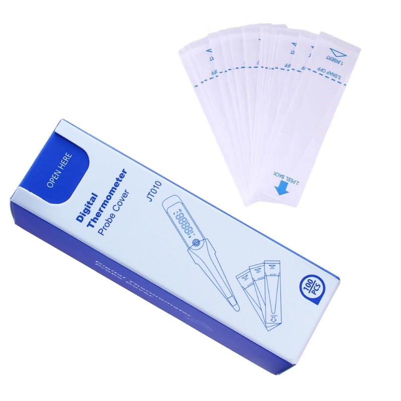 PCF* Box of 100 Dustproof Thermometers Sheaths Mouth Thermometers ...