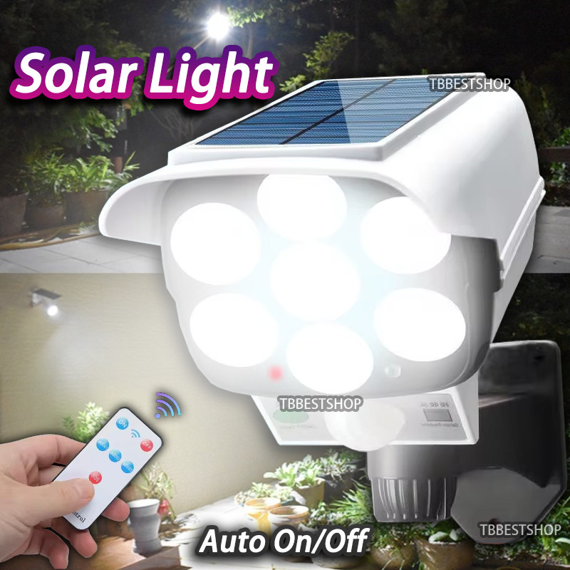 2000W Solar Light with Remote control Simulation CCTV lamp Solar Motion ...