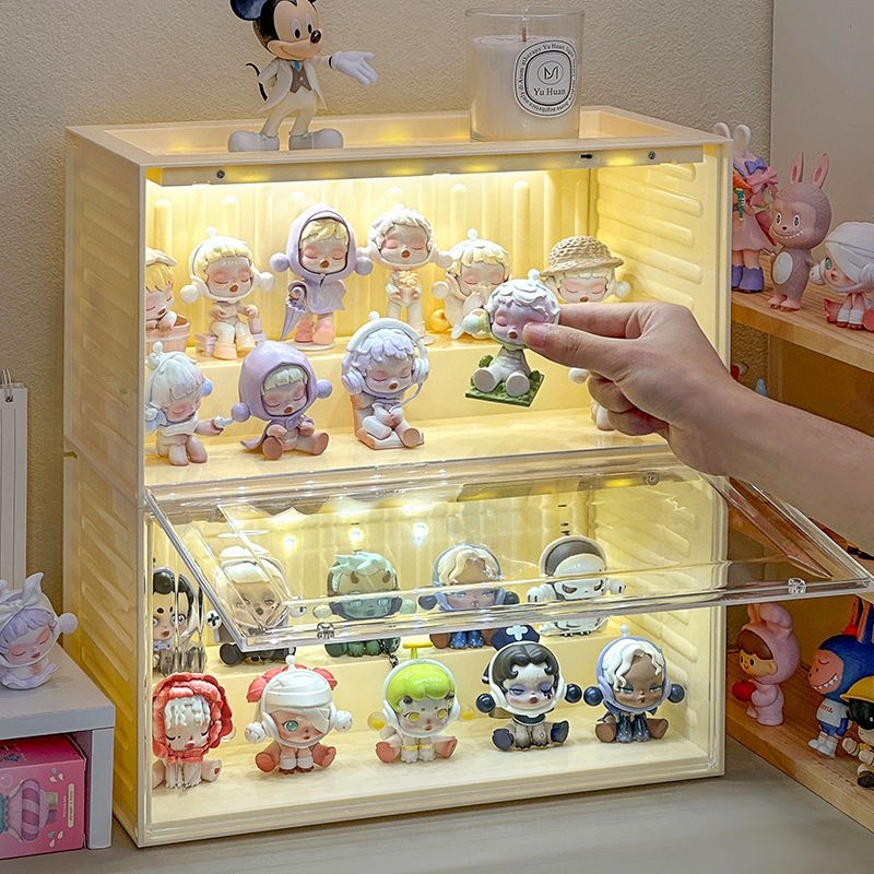POP MART Blind Box storage display stand with lights transparent ...